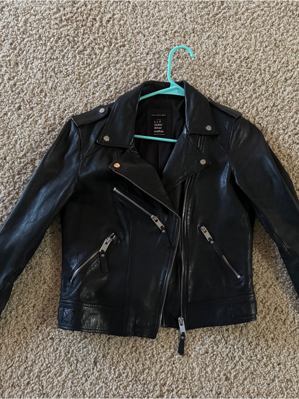Euro Black Leather Moto Jacket